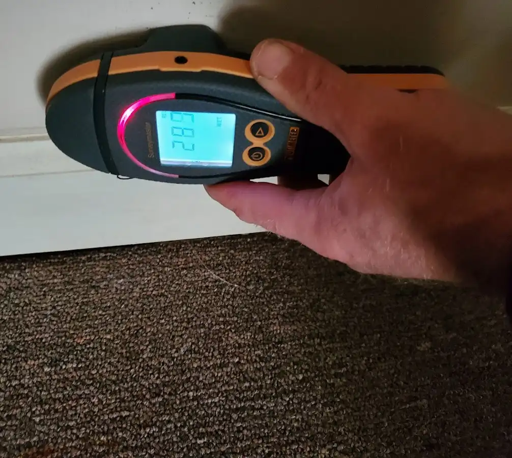 Moisture detection at baseboard during Mold Inspection & Testing in Bel Air